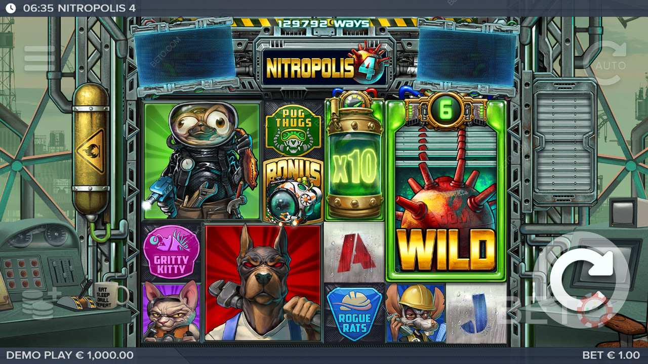 Bonusfunktioner forklaret i Nitropolis 4 fra ELK Studios