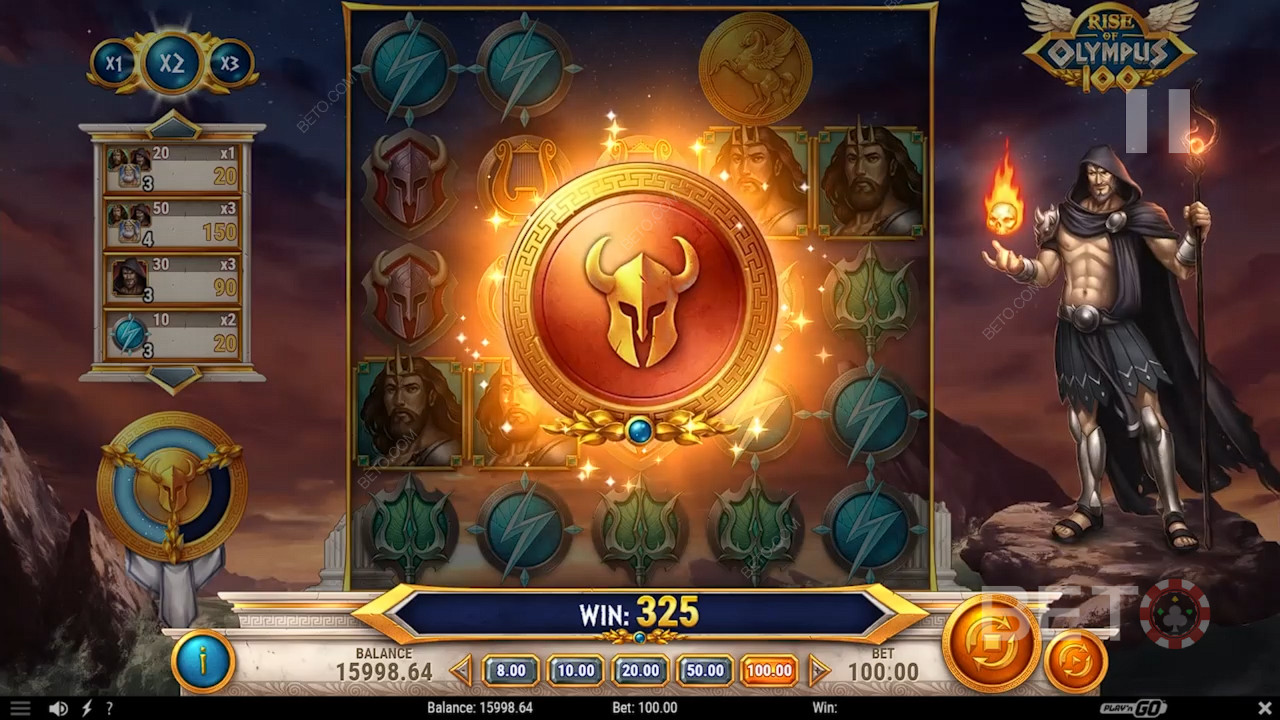 Bonusfunktioner i Rise of Olympus 100 fra Play