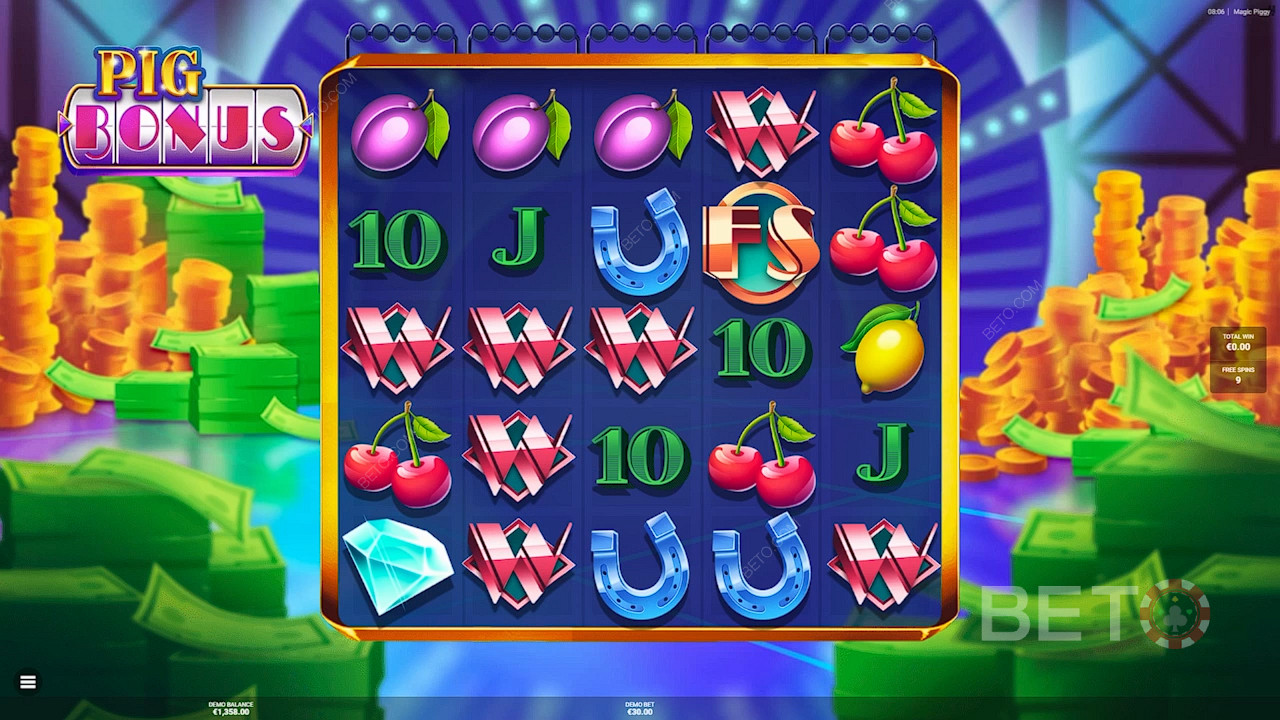 Vind 7.500x Din indsats i Magic Piggy Online Spilleautomat!