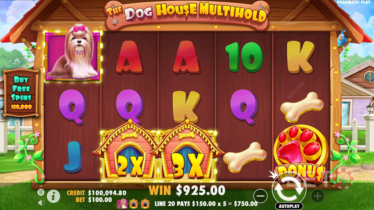 Bonusfunktioner i The Dog House Multihold fra Pragmatic Play