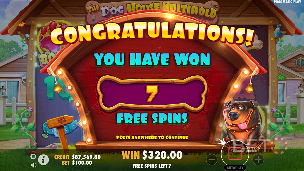 Vind 9.000x Din Indsats i The Dog House Multihold Spilleautomat!