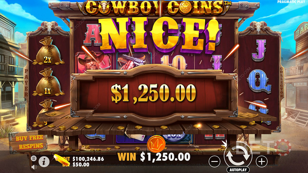 Vind 30.000 gange din indsats i Cowboy Coins spilleautomaten!