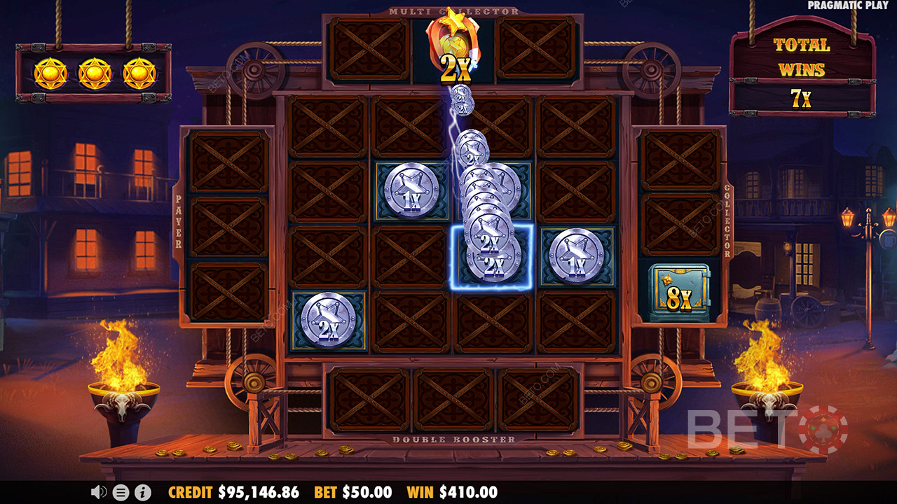 Bonusfunktioner i Cowboy Coins fra Pragmatic Play