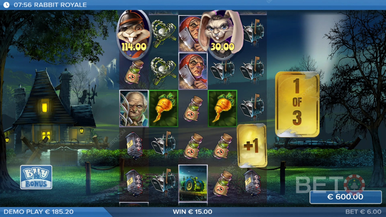 Vind 25.000 gange din indsats i Rabbit Royale spilleautomaten!