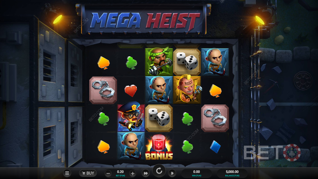 Anmeldelse af Mega Heist på BETO Slots