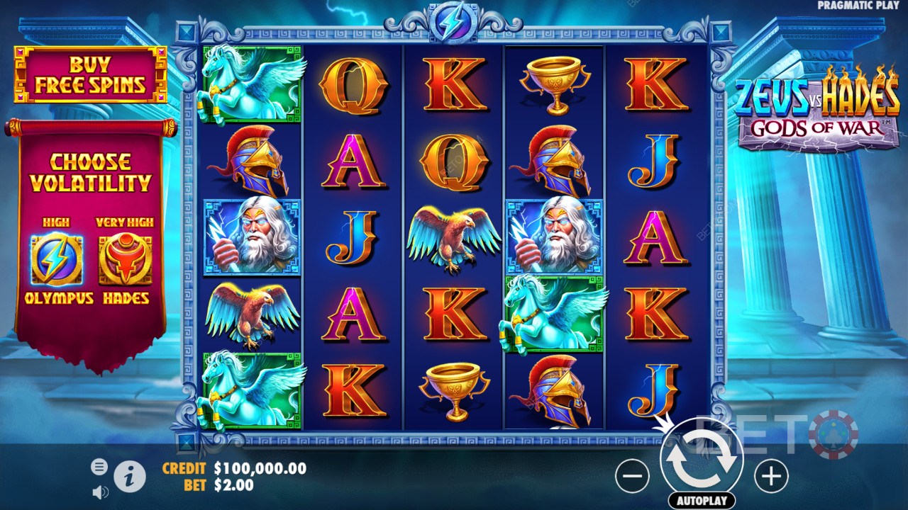 Vind 15.000 gange din indsats i Zeus vs Hades - Gudernes Krig spilleautomat!