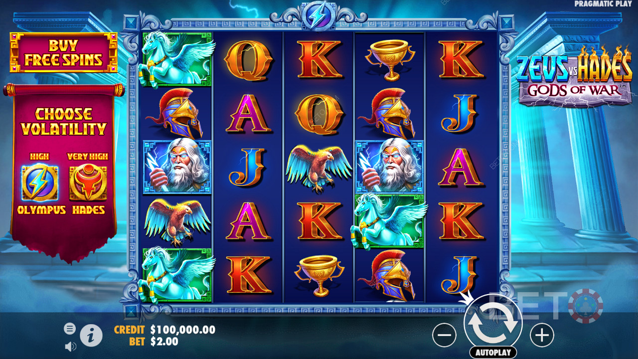 Vind 15.000 på din indsats i spilleautomaten Zeus vs Hades - Gods of War!