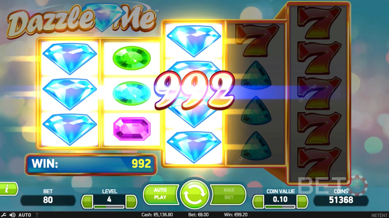Flot gevinst i Dazzle Me spilleautomat
