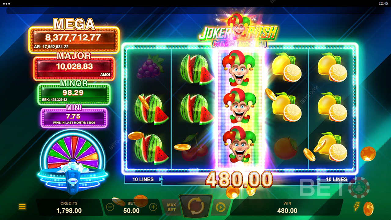 Joker Rush Mega Moolah: Anmeldelse fra BETO