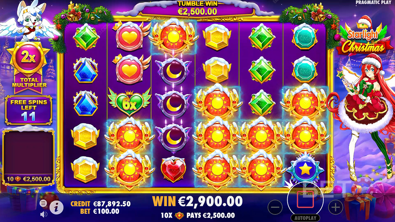 Den samlede multiplikator gør kæmpe gevinster mulige i free spins