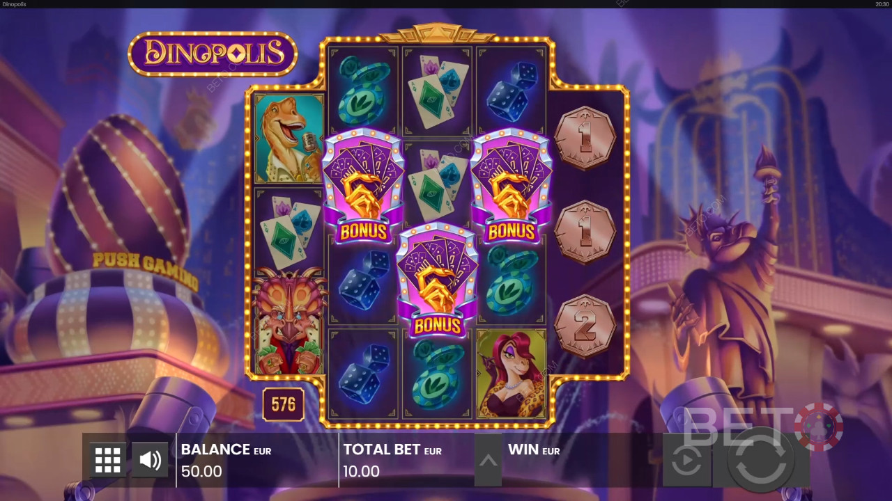 Bare 3 Scatters udløser Gratis Spins og kan give dig gevinster på op til 50.000x dit indskud