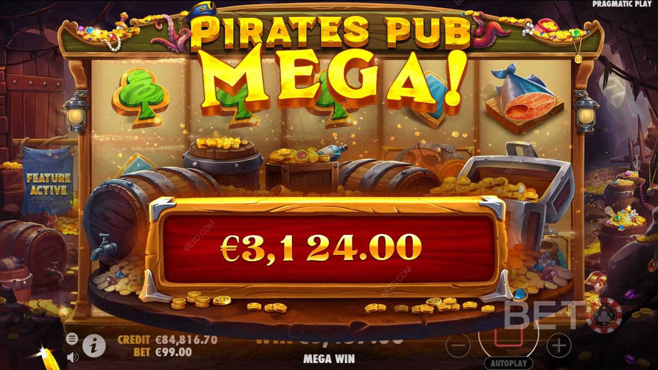 Vind 5.000 gange din indsats i Pirates Pub spilleautomaten!