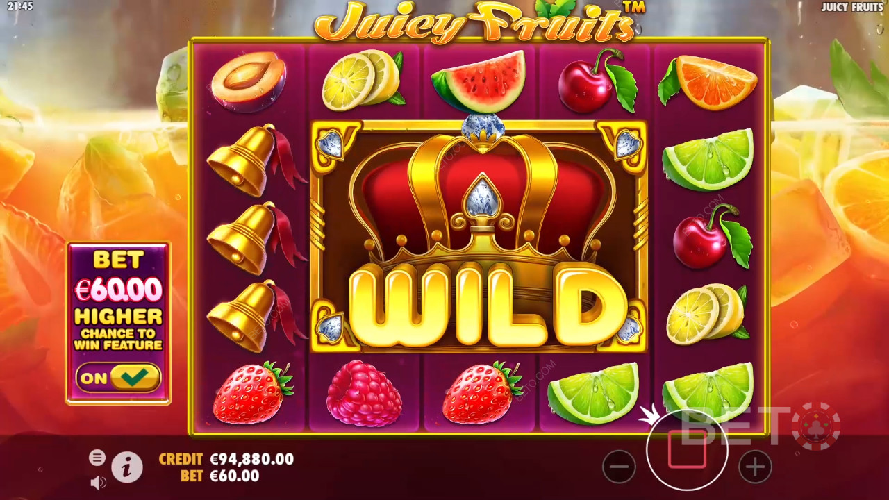 Wildsymbolet udvider sig i Juicy Fruits spilleautomaten