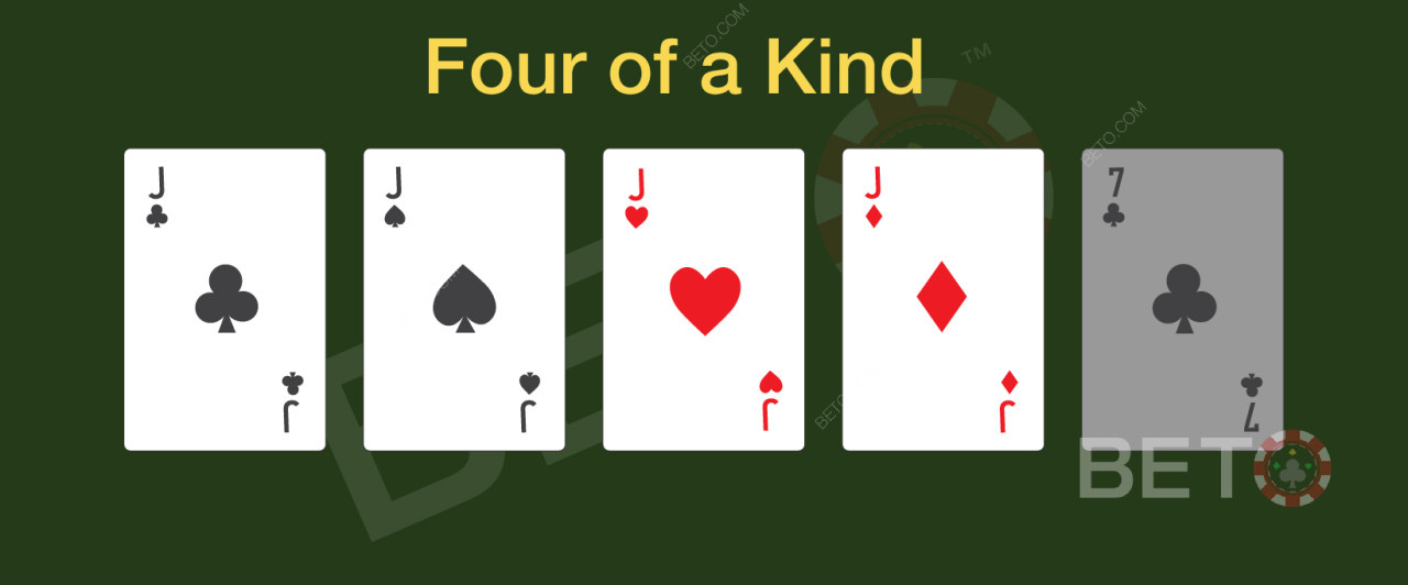 Fire ens i poker: En vinderhånd
