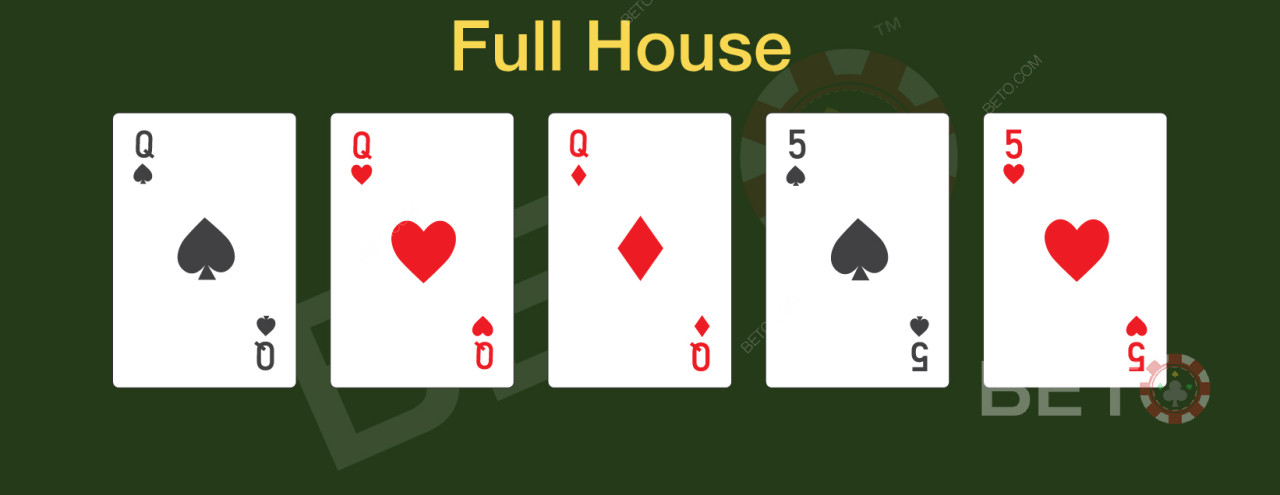 Full house er en stærk hånd i online poker