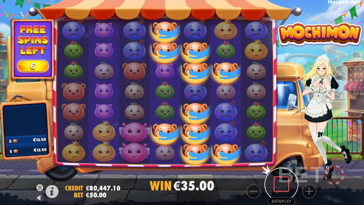 Multiplikatorer forbliver aktive under gratis spins-bonusrunden