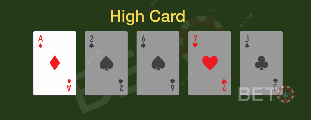 High card er den perfekt hånd at bluffe med.