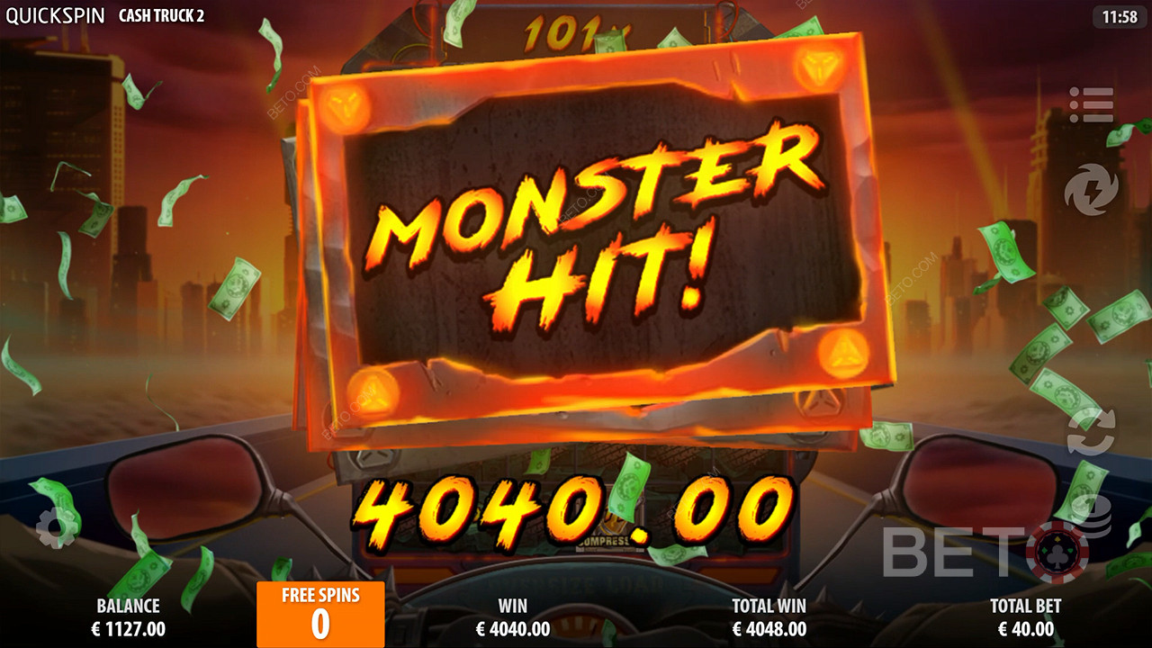 Vind 35.000 gange din indsats i Cash Truck 2 spilleautomat!