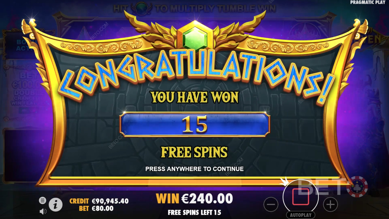 15 Gratis Spins er rigeligt til at score kæmpe gevinster