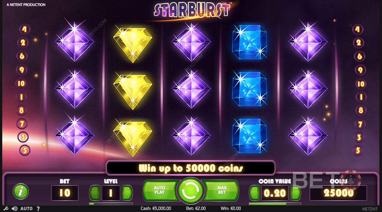 Funklende ædelsten og gevinster med spilleautomaten Starburst