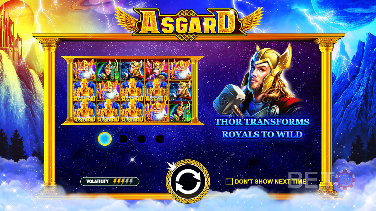 Nyd mange sjove funktioner og en medium varians i Asgard-spilleautomaten