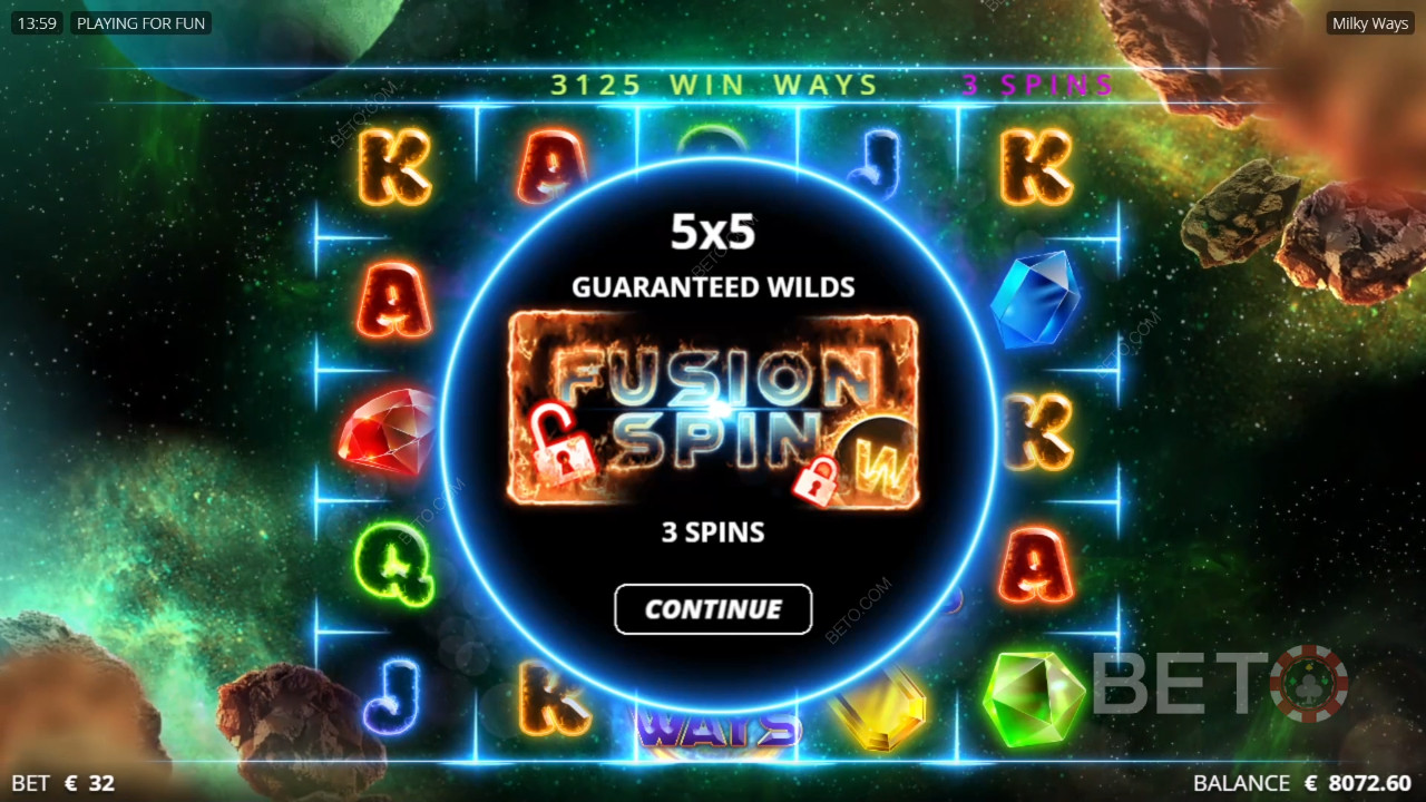Nyd et større layout og garanterede Wilds i Free Spins i Milky Ways spilleautomat