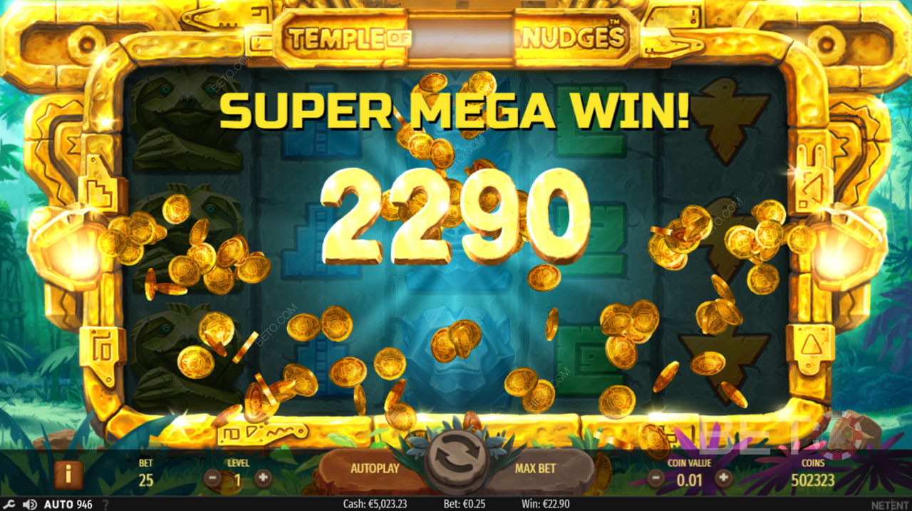 Super Mega Win i Temple of Nudges