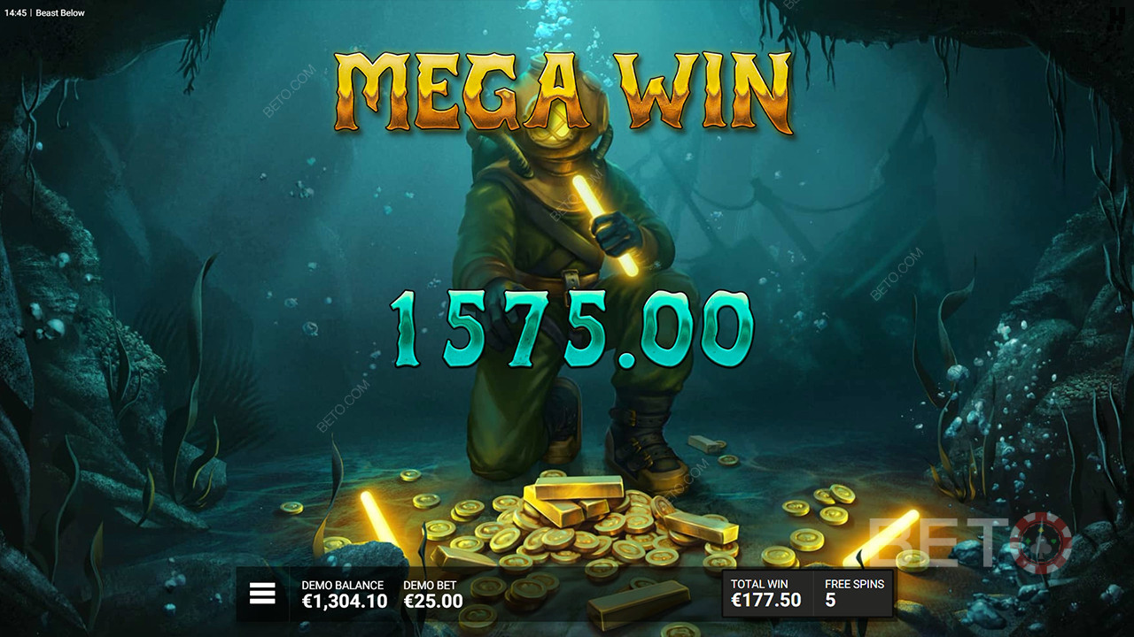 Vind 10.000 gange din indsats i Beast Below spilleautomaten!