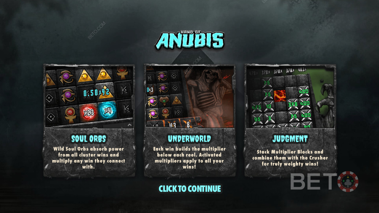 Nyd 3 fremragende funktioner i Hand of Anubis online spilleautomat