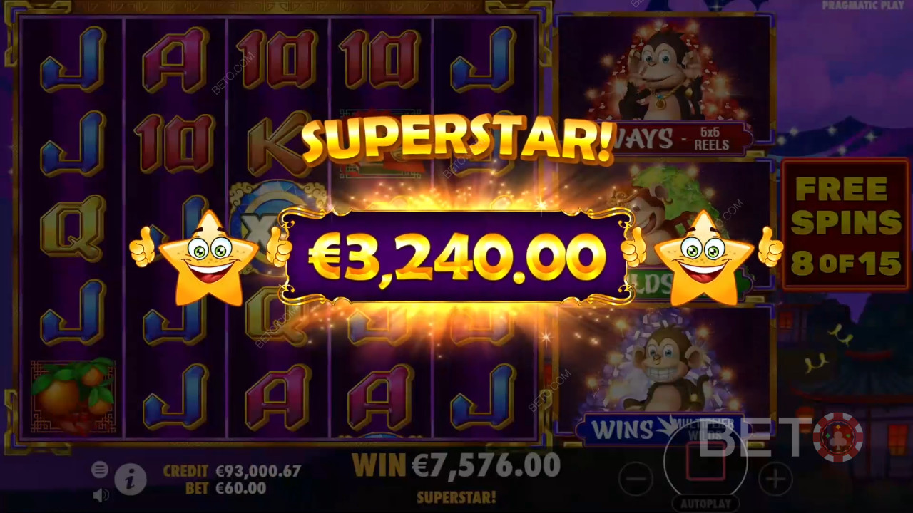Vind op til 12.077 gange din indsats i 3 Dancing Monkeys!