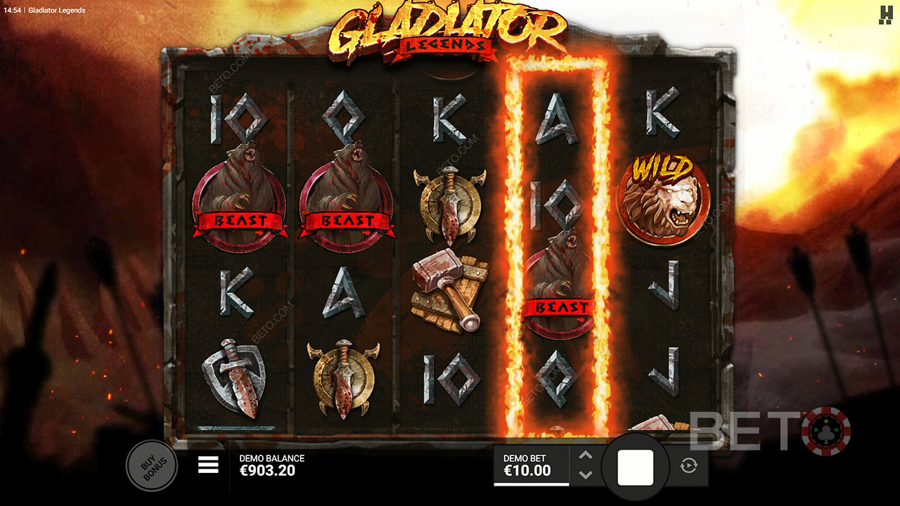 Land 3 Beast Scatters og udløs den mest kraftfulde bonus i denne spilleautomat