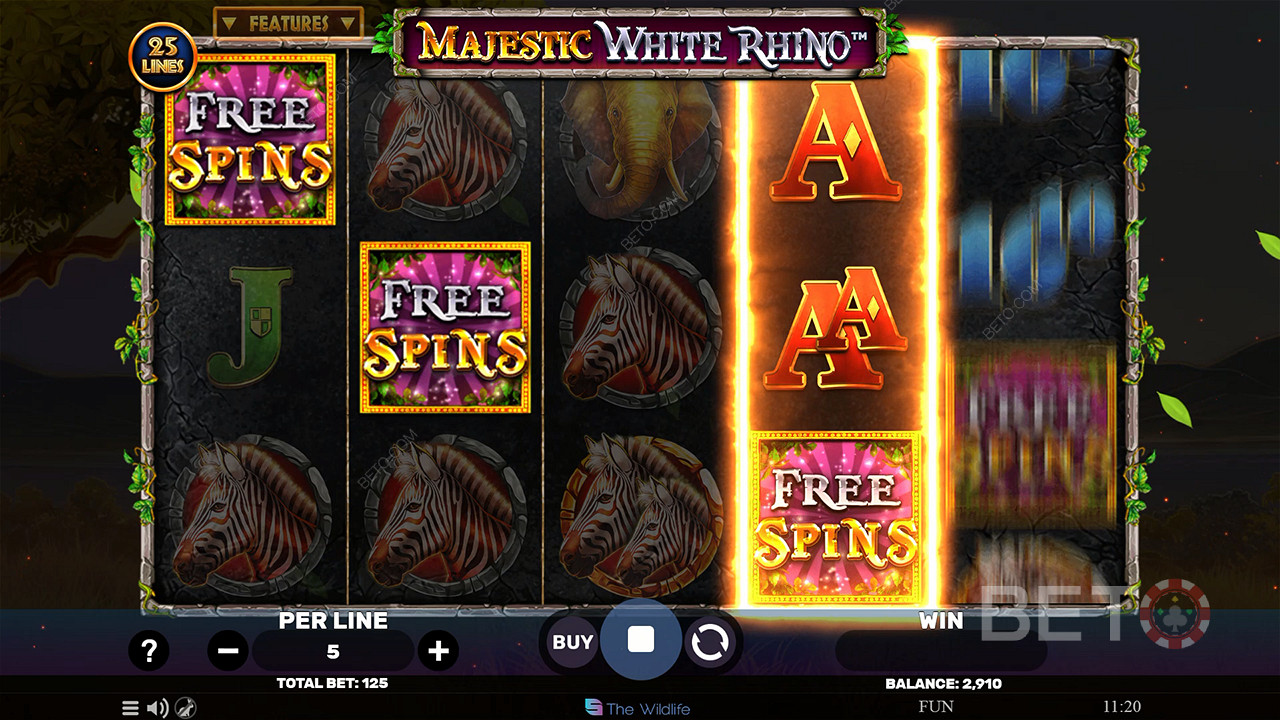 Majestic White Rhino Spil For sjov
