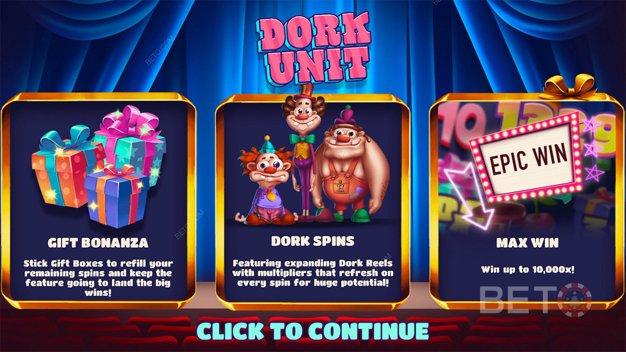 Nyd 2 fantastiske bonusspil og en høj maksimal gevinst i spilleautomaten Dork Unit
