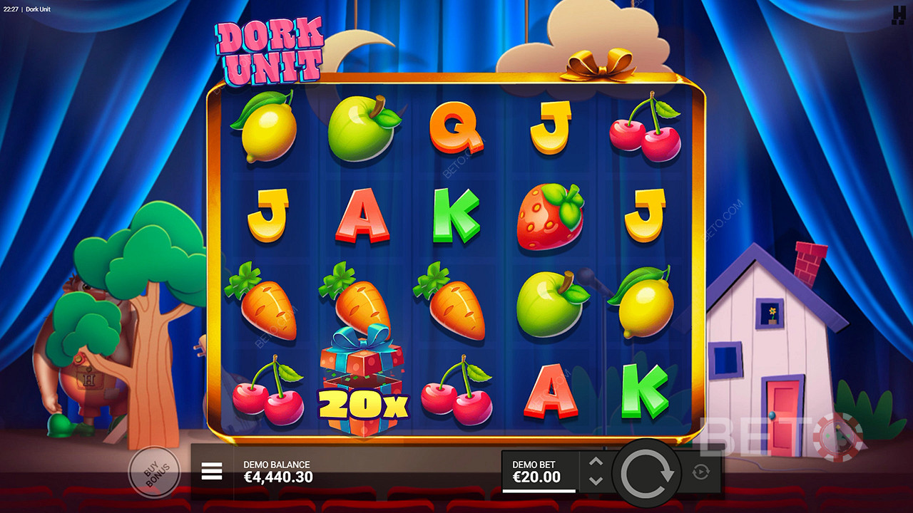 Wild-multiplikatorer gør det lettere at vinde enorme gevinster i Dork Unit online spillemaskinen
