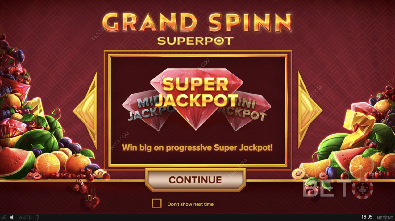 Den Progressive Super Jackpot udløses i Grand Spinn Superpot