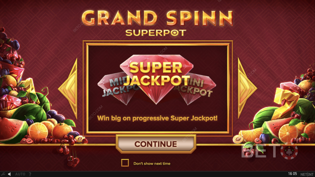 Den progressive superjackpot udløses i Grand Spinn Superpot