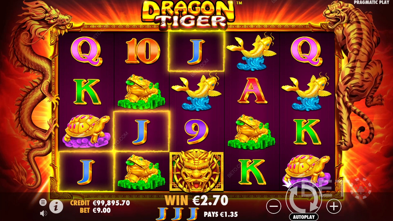 Nyd 1.024 måder at vinde på i Dragon Tiger-spilleautomaten