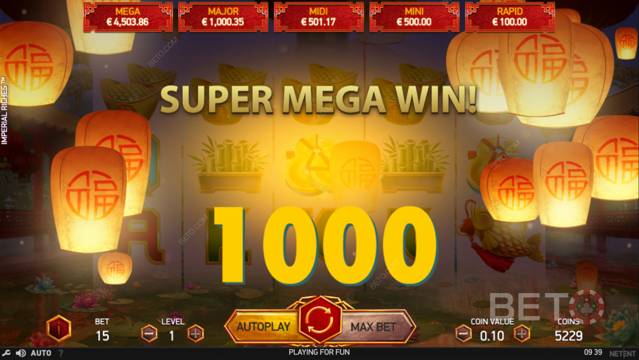 Kæmpe Gevinst i Imperial Riches Spilleautomaten