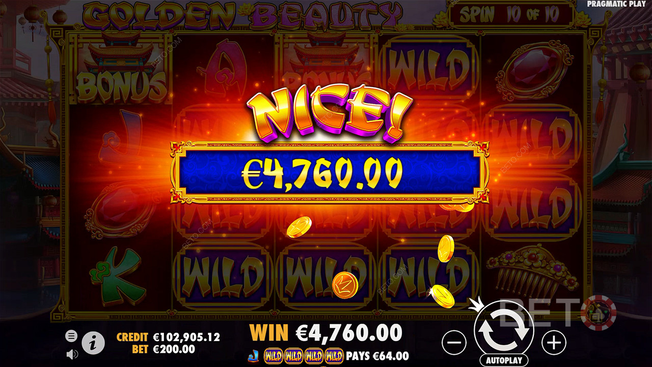 Vind 210x Din indsats i Golden Beauty Spilleautomaten!