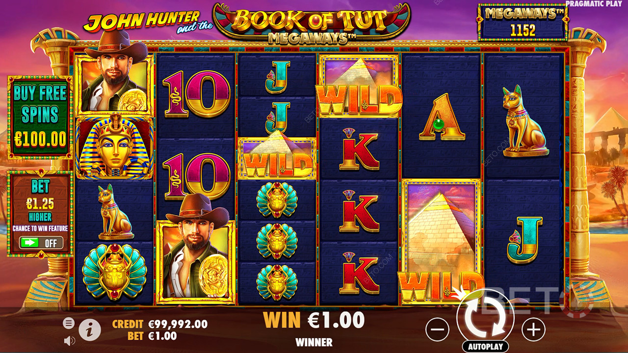 Anmeldelse af Book of Tut Megaways på BETO