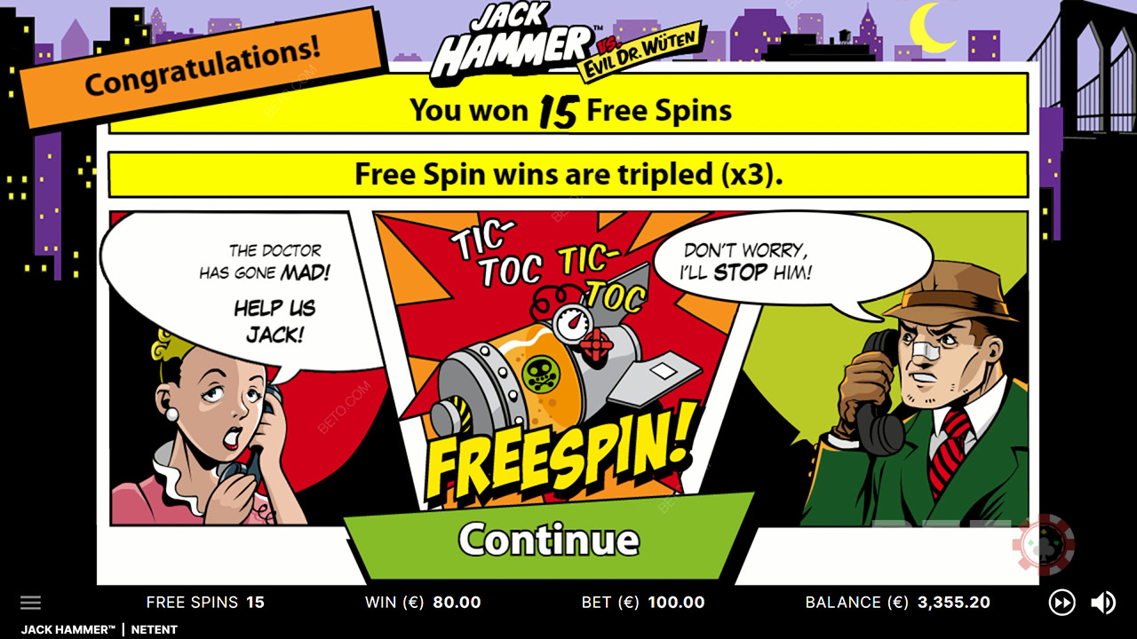 Vind mange gratis spins med en 3x gevinstmultiplikator