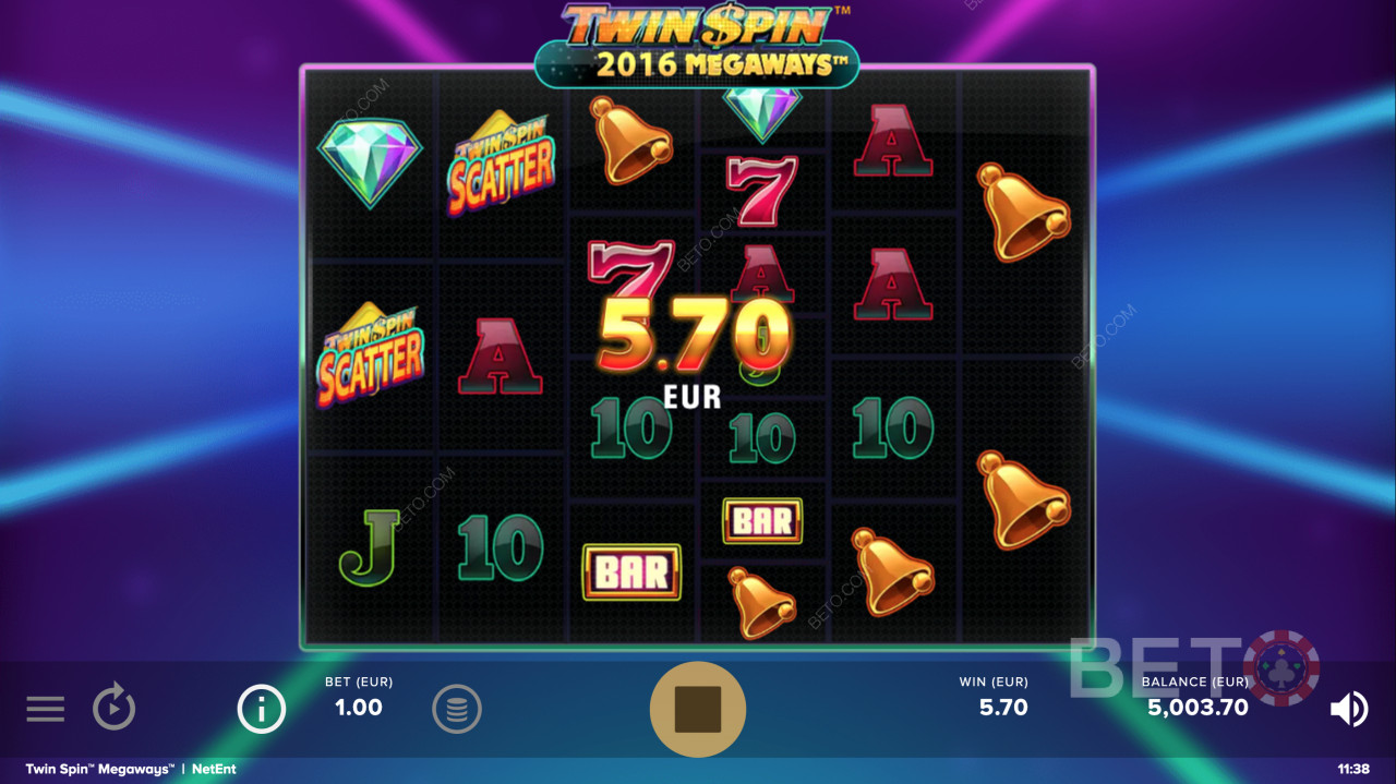 Vind kæmpe gevinster med Twin Spin Megaways