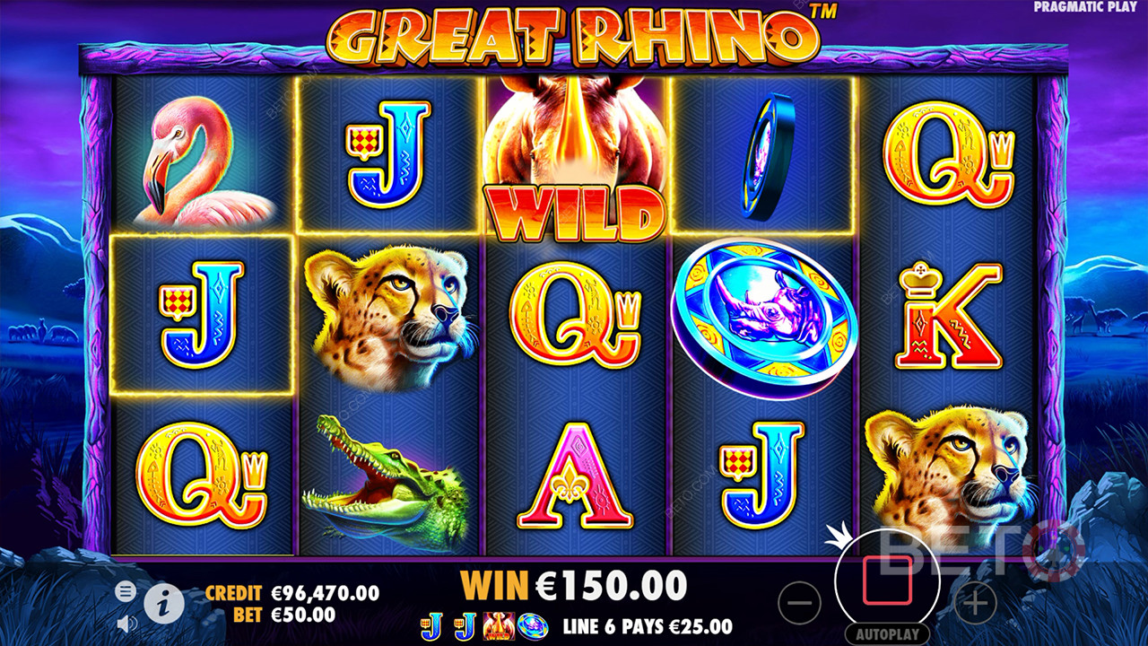 Bonusfunktioner Forklaret i Great Rhino fra Pragmatic Play
