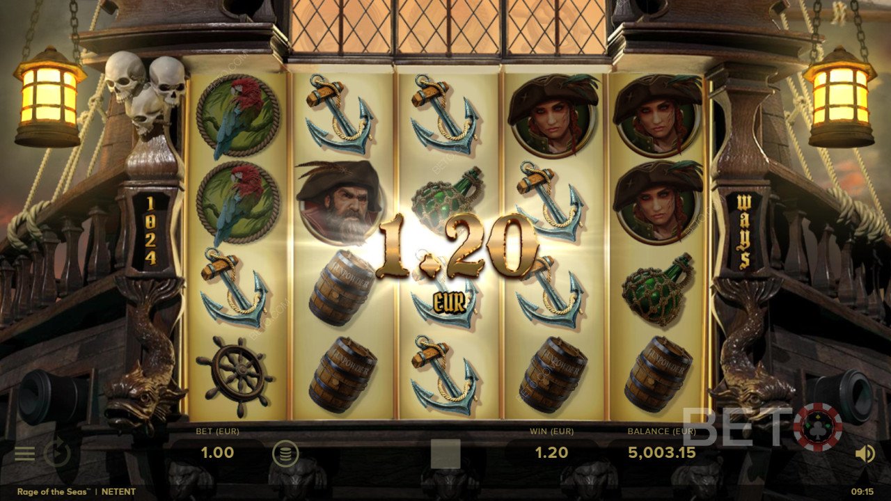 Sejr i Rage of the Seas spilleautomat