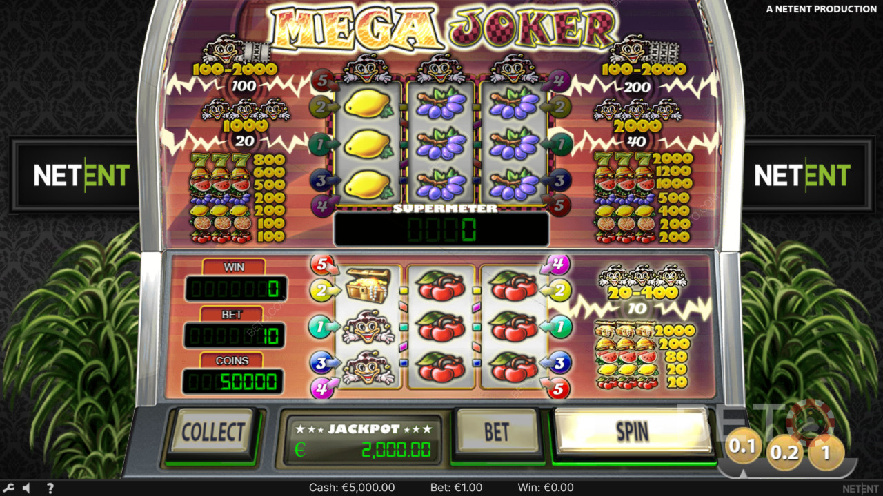 Vind 2.000 gange din indsats i Mega Joker spilleautomaten!