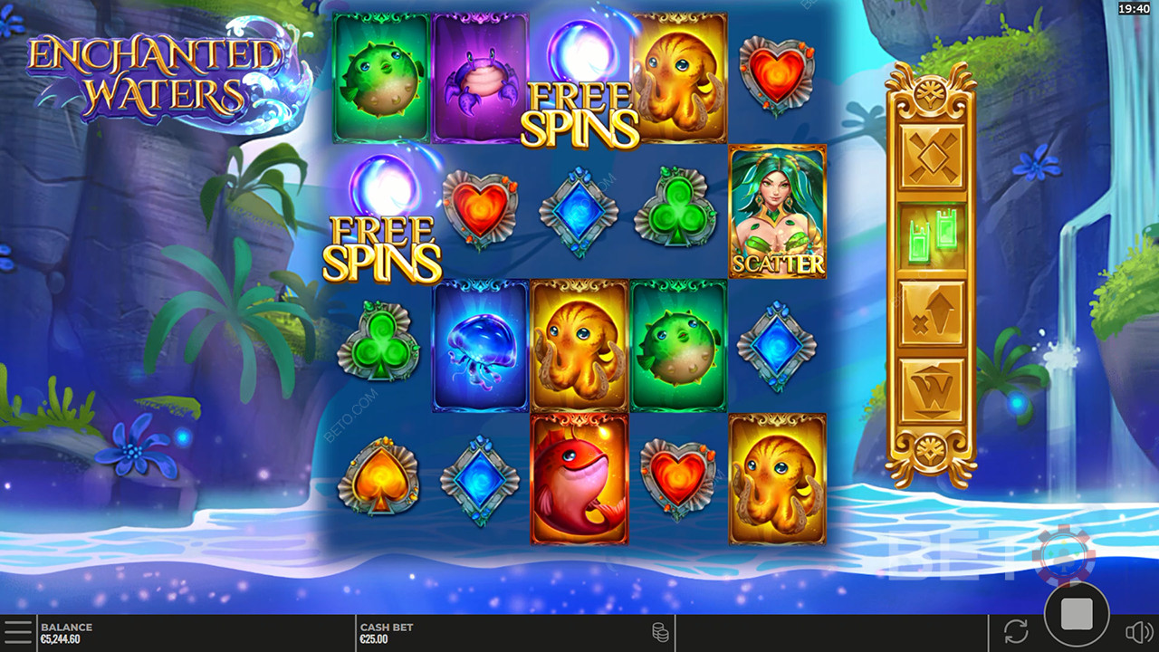 Havfrue-symbolet kan fungere som Scatter og udløse Gratis Spins