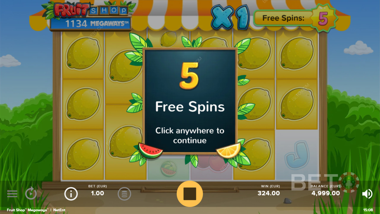 Gratis spins i Fruit Shop Megaways