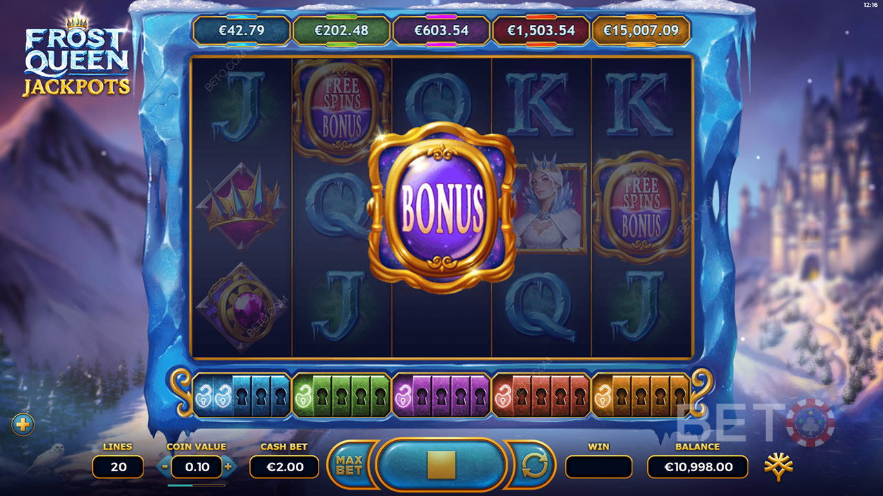 Få bonussymbolet i Frost Queen Jackpots