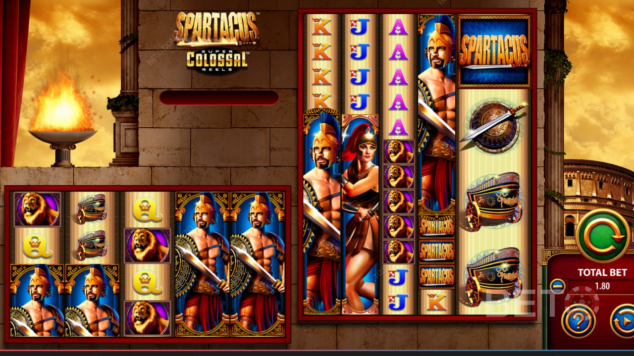 WMS (Williams Interactive) - Spartacus Super Colossal Reels - Oplev slaveoprøret mod deres romerske hersker