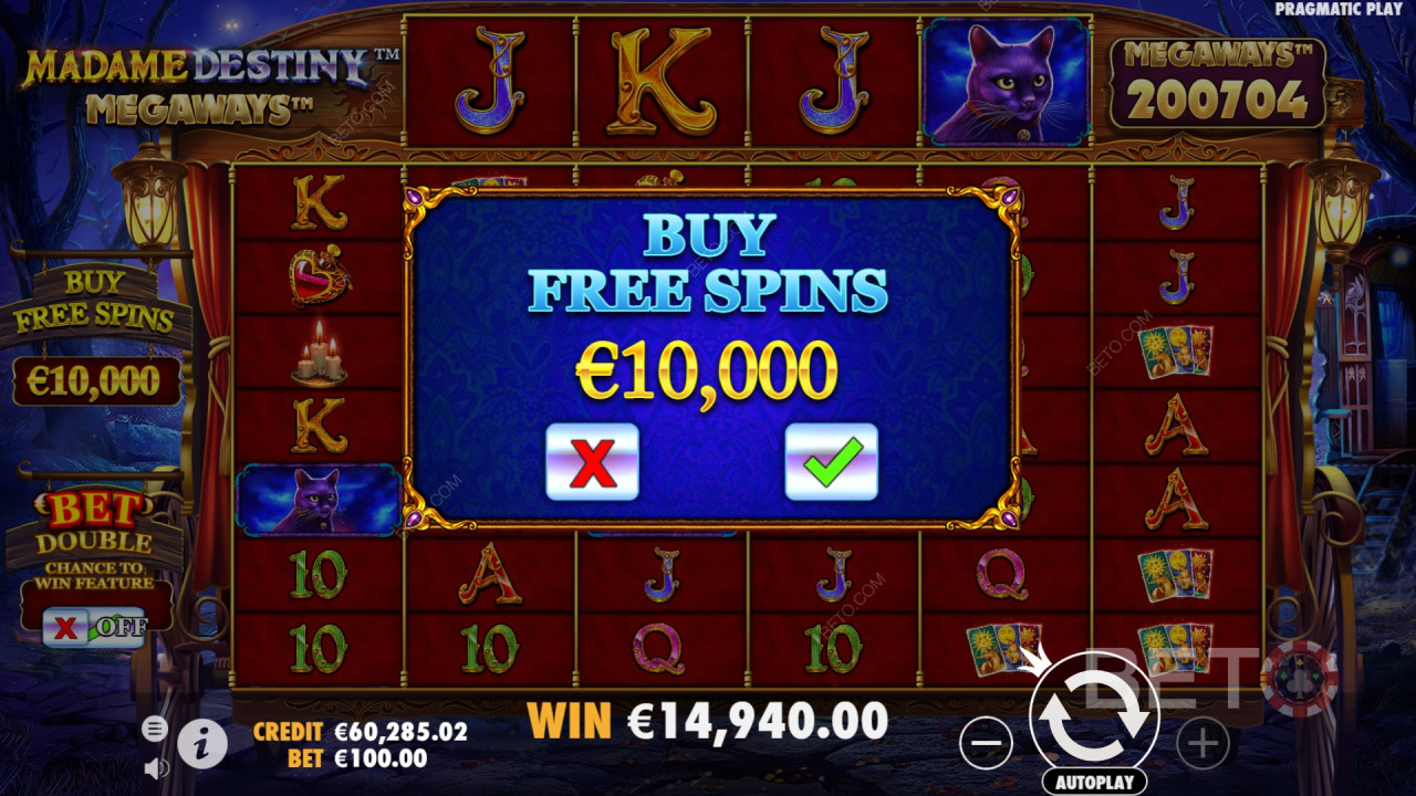 Køb Free Spins-bonusrunde i Madame Destiny Megaways online slot
